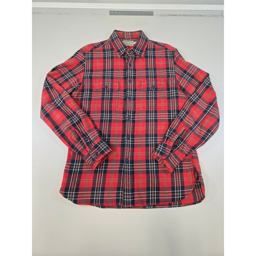 Guideboat Co Tamarack Twills Plaid Flannel Shirt Mens Medium Red‎ Navy  Cotton